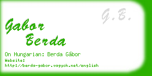 gabor berda business card