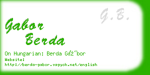 gabor berda business card
